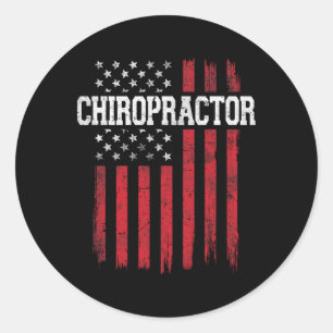 Adesivo Redondo Chiropractor American Flag USA Patriot U Patriótic