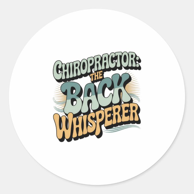 Adesivo Redondo Chiropractor Back Whisperer Gift Idea (Frente)