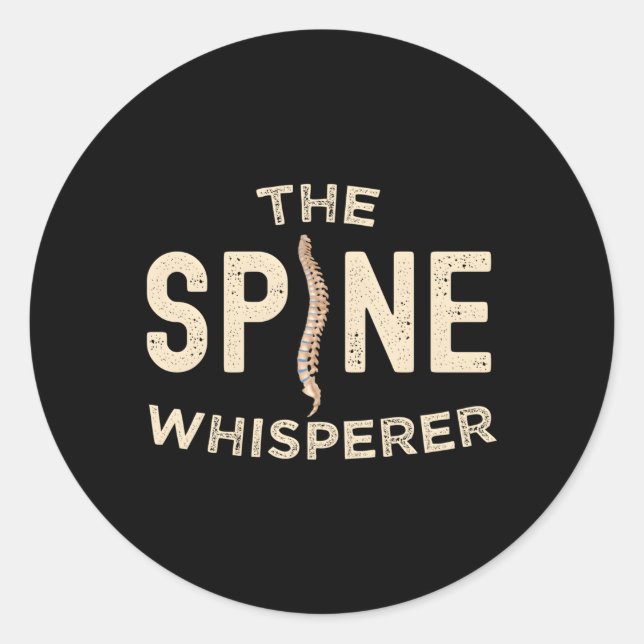 Adesivo Redondo Chiropractor - Lúpulo de Piada Seco de Humor (Frente)