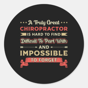 Adesivo Redondo Chiropractor Spine Chiropracor, verdadeiramente Ex