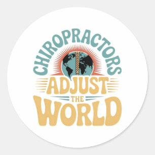 Adesivo Redondo Chiropractors ajustam o Design mundial retrô