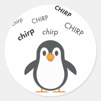 Adesivo Redondo Chirp Penguin Cute Emoji