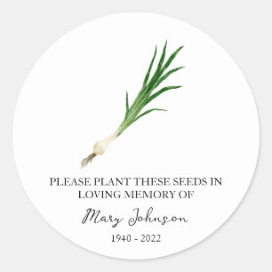 Adesivo Redondo Chive Memorial Funeral Seed Packet
