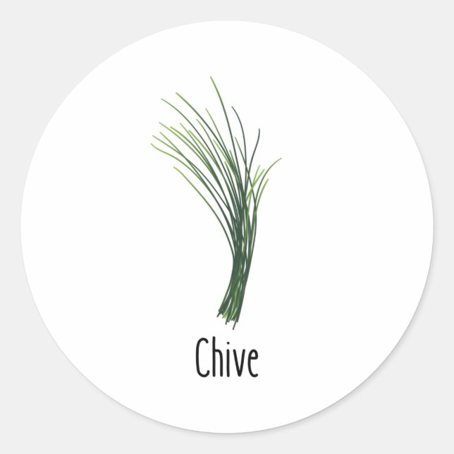 Adesivo Redondo Chives Spices Herbs (Frente)