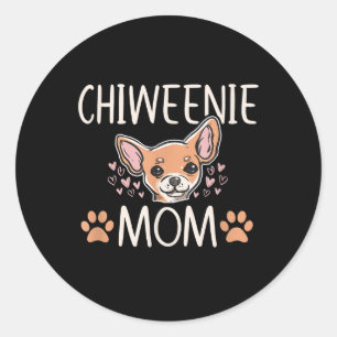 Adesivo Redondo chiweenie mom chihuahua cute dog owner love lover
