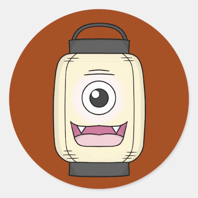 Adesivo Redondo Chochin-obake (Lanterna de Papel) (Frente)