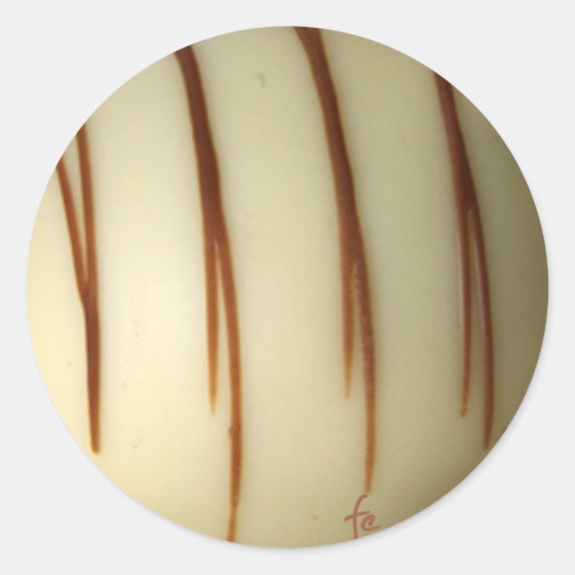 Adesivo Redondo chocolate belga branco (Frente)