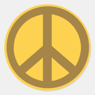Adesivo Redondo Chocolate Castanho - Símbolo de Paz