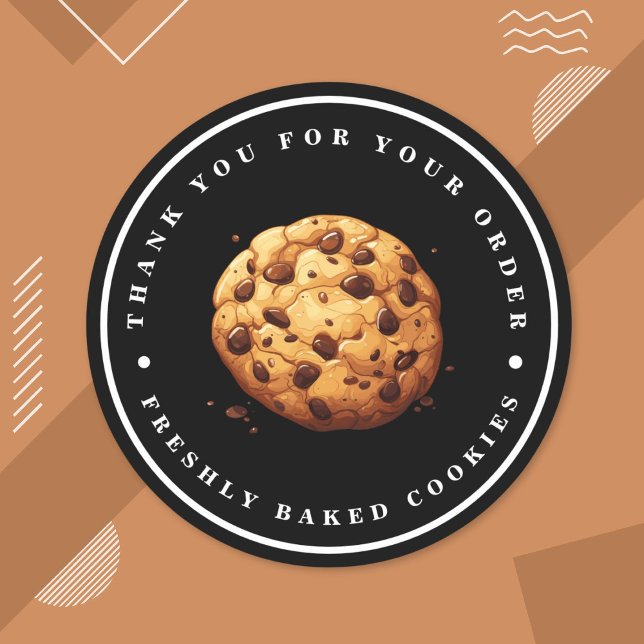 Adesivo Redondo Chocolate Chip Cookie Business Sticker (Criador carregado)