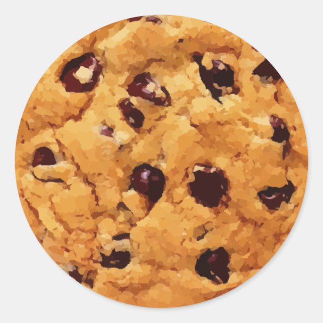 ADESIVO REDONDO CHOCOLATE CHIP COOKIE TREAT DESSERVE SNACK DIGITAL (Frente)