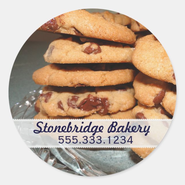 Adesivo Redondo Chocolate Chip Cookies Advertisement Sticker (Frente)
