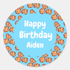 Adesivo Redondo Chocolate Chip Cookies Padrão Balão