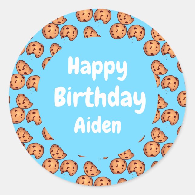 Adesivo Redondo Chocolate Chip Cookies Padrão Balão (Frente)