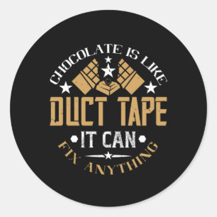 Adesivo Redondo Chocolate - Chocolate É Como Fita De Duto