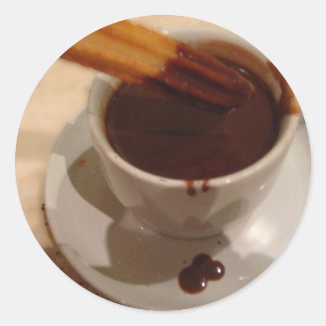 Adesivo Redondo Chocolate & Churros (Frente)