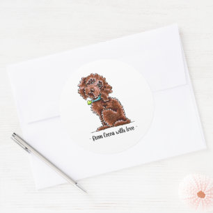 Adesivo Redondo Chocolate Cockapoo Personalizado