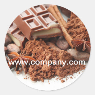 Adesivo Redondo chocolate da loja dos doces dos doces da sobremesa
