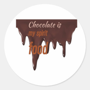 Adesivo Redondo chocolate é minha comida espirituosa, amante de c