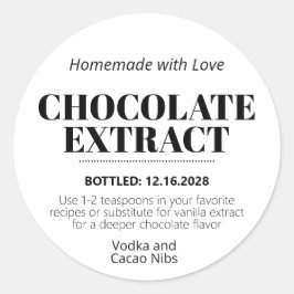 Adesivo Redondo Chocolate Extract Modern Label Sticker ZEX_001g