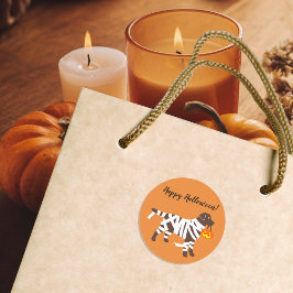 Adesivo Redondo Chocolate Halloween Labrador Mummy Stickers