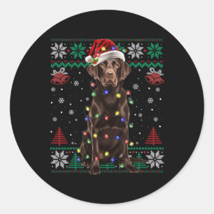 Adesivo Redondo Chocolate Labrador Papais noeis de Natal Feia Doce