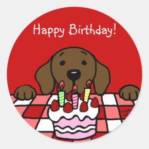 Adesivo Redondo Chocolate Labrador que olha o cozinha