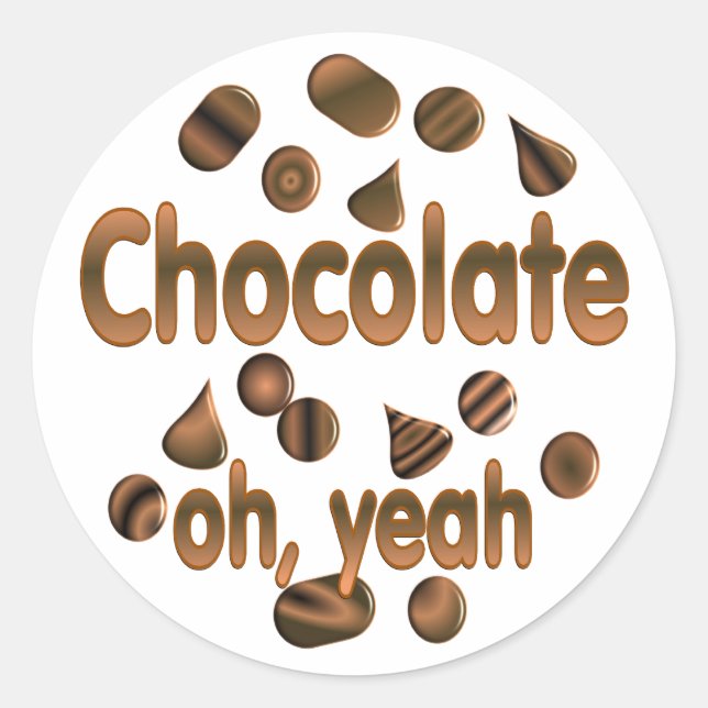 Adesivo Redondo Chocolate Oh, sim (Frente)