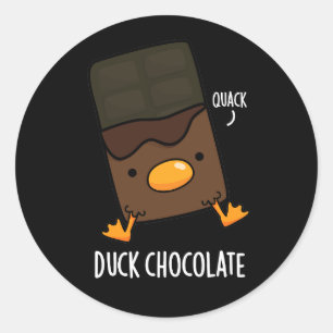 Adesivo Redondo Chocolate Pato Funny Dark Chocolate Pun Dark BG