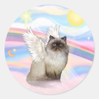 Adesivo Redondo Chocolate Point Himalayan Cat Angel
