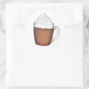 Adesivo Redondo Chocolate quente Cacau de inverno Bebida de Natal