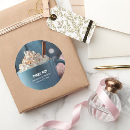 Adesivo Redondo Chocolate Quente com Chá de fraldas de Creme Ocupa