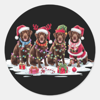 Adesivo Redondo Chocolate Santa Chapeleiro de chocolate chifre no
