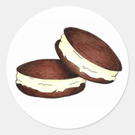Adesivo Redondo Chocolate Whoopie Pie PA Dessert Foodie Holandês