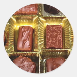 Adesivo Redondo Chocolates de Natal com Cartões de natal personali