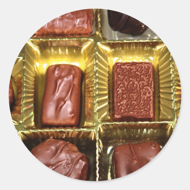 Adesivo Redondo Chocolates de Natal com Cartões de natal personali (Frente)