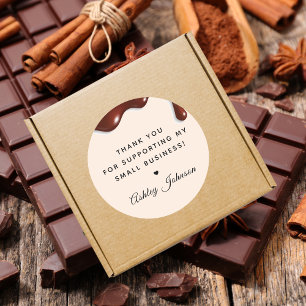 Adesivo Redondo Chocolatier Chocolatier Bakery Obrigado