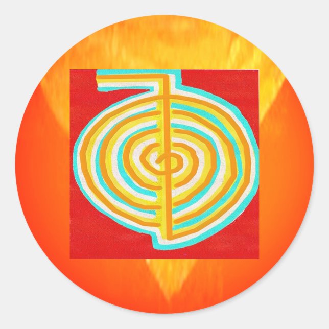 Adesivo Redondo CHOKURAY: Símbolo de cura CHO KU RAY Reiki (Frente)