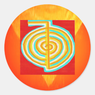 Adesivo Redondo CHOKURAY: Símbolo de cura CHO KU RAY Reiki