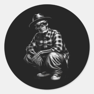 Adesivo Redondo Cholo Chicano Homie Legal Mexicano Gângster Esquel