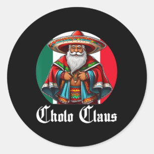 Adesivo Redondo Cholo Christmas - Cholo Claus - Diversão de Papais