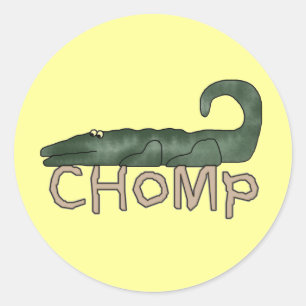 Adesivo Redondo Chomp o camiseta e os presentes do jacaré