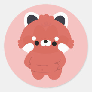 Adesivo Redondo Chonky Red Panda