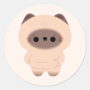Adesivo Redondo Chonky Siamese Cat