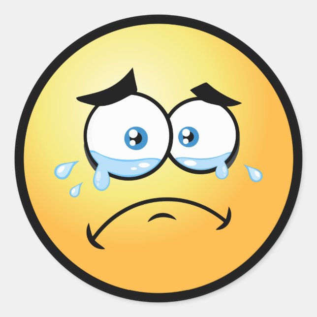 Adesivo Redondo Chorando Emoji Grande (Frente)