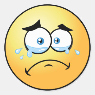Adesivo Redondo Chorando Emoji Pequeno