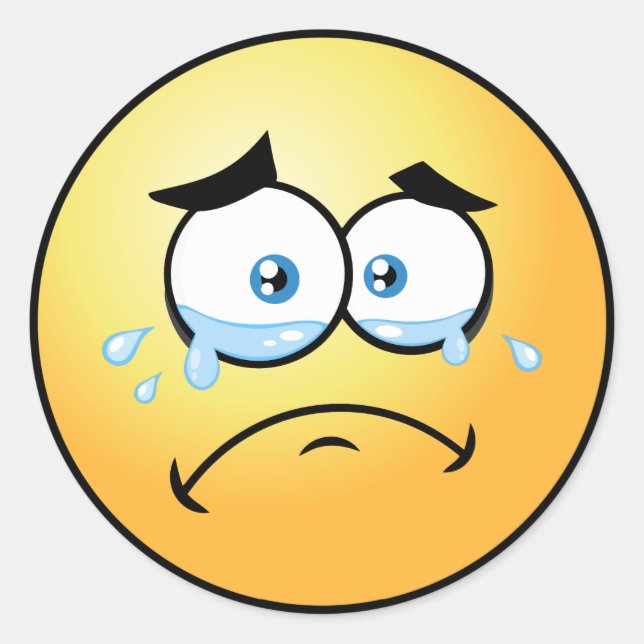 Adesivo Redondo Chorando Emoji Small (Frente)