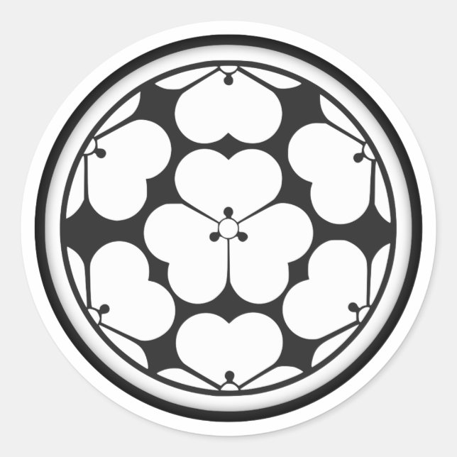 Adesivo Redondo Chosokabe Clan Kamon (Frente)