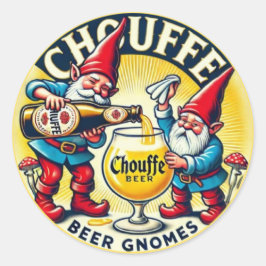 Adesivo Redondo Chouffe Beer Gnomes Theme Design