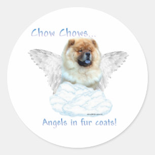 Adesivo Redondo Chow Chow Angel - Sticker