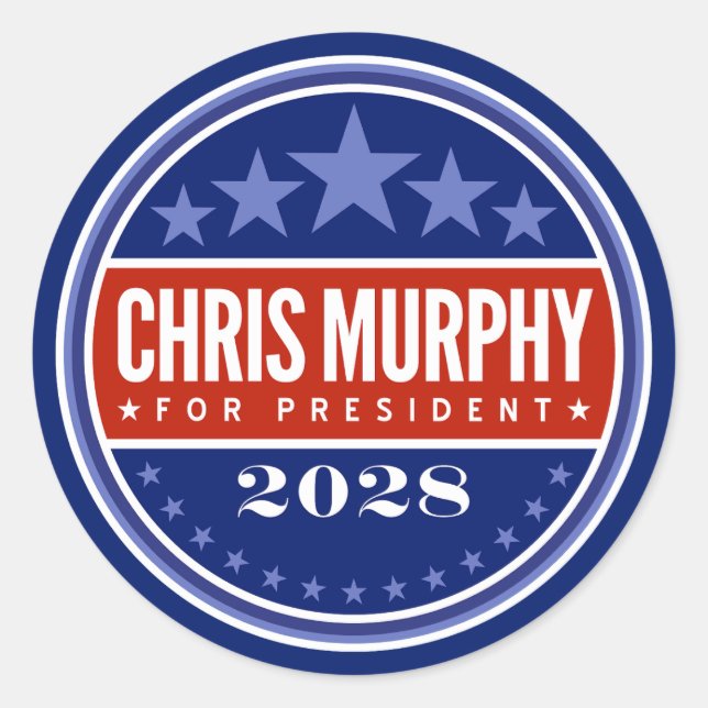 Adesivo Redondo Chris Murphy Presidente 2028 (Frente)